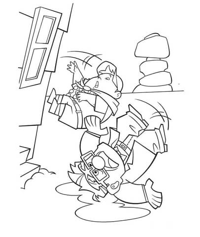 Carl And Russell Upside Down  Coloring Page